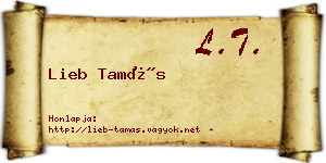 Lieb Tamás névjegykártya